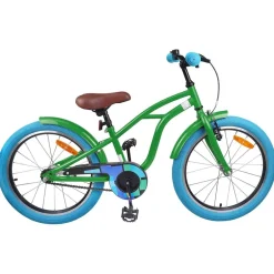 Discount vidaXL Barncykel 18 Tum för 5-7 år gamla Grön