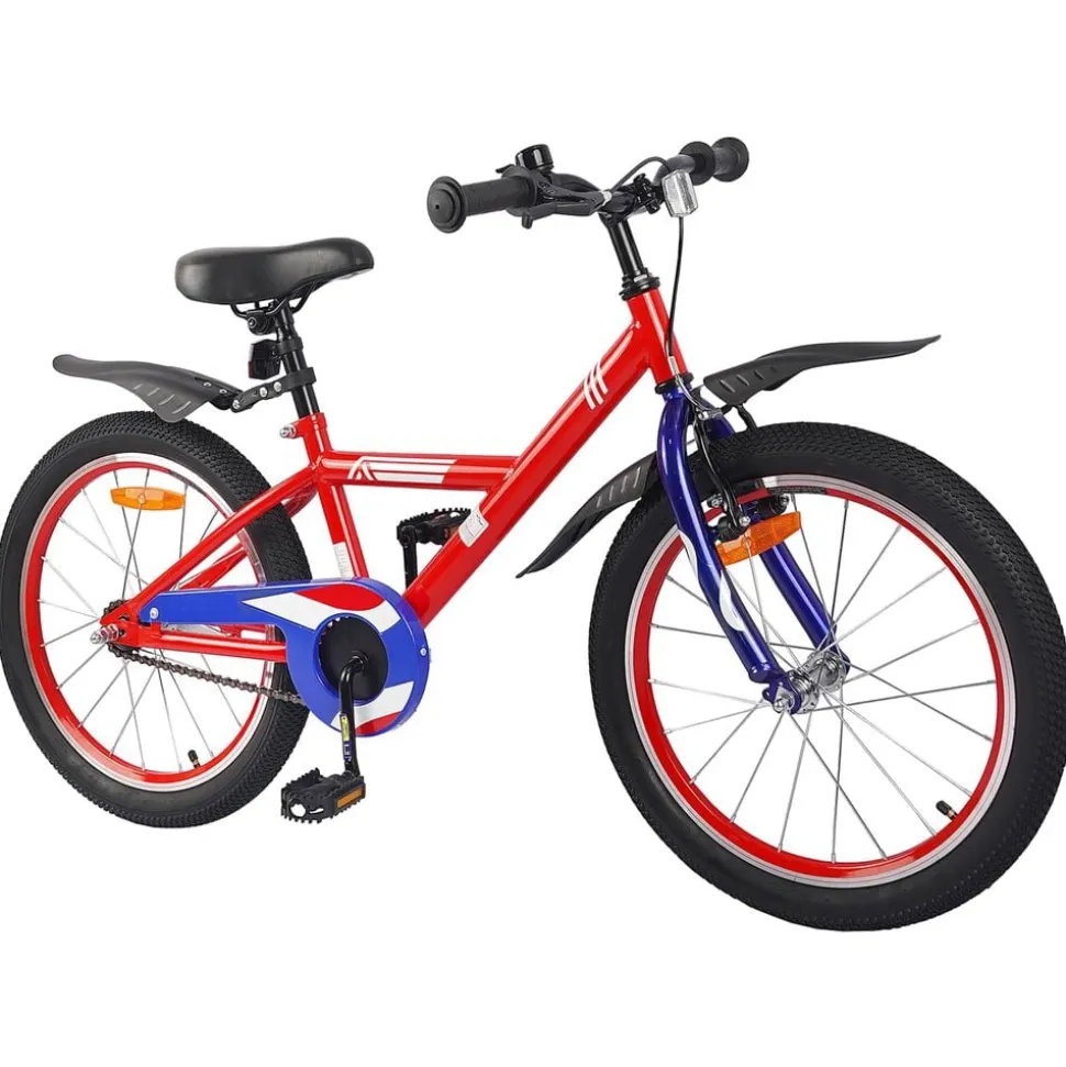 vidaXL Barncykel 18 Tum för 5-7 år gamla Röd
