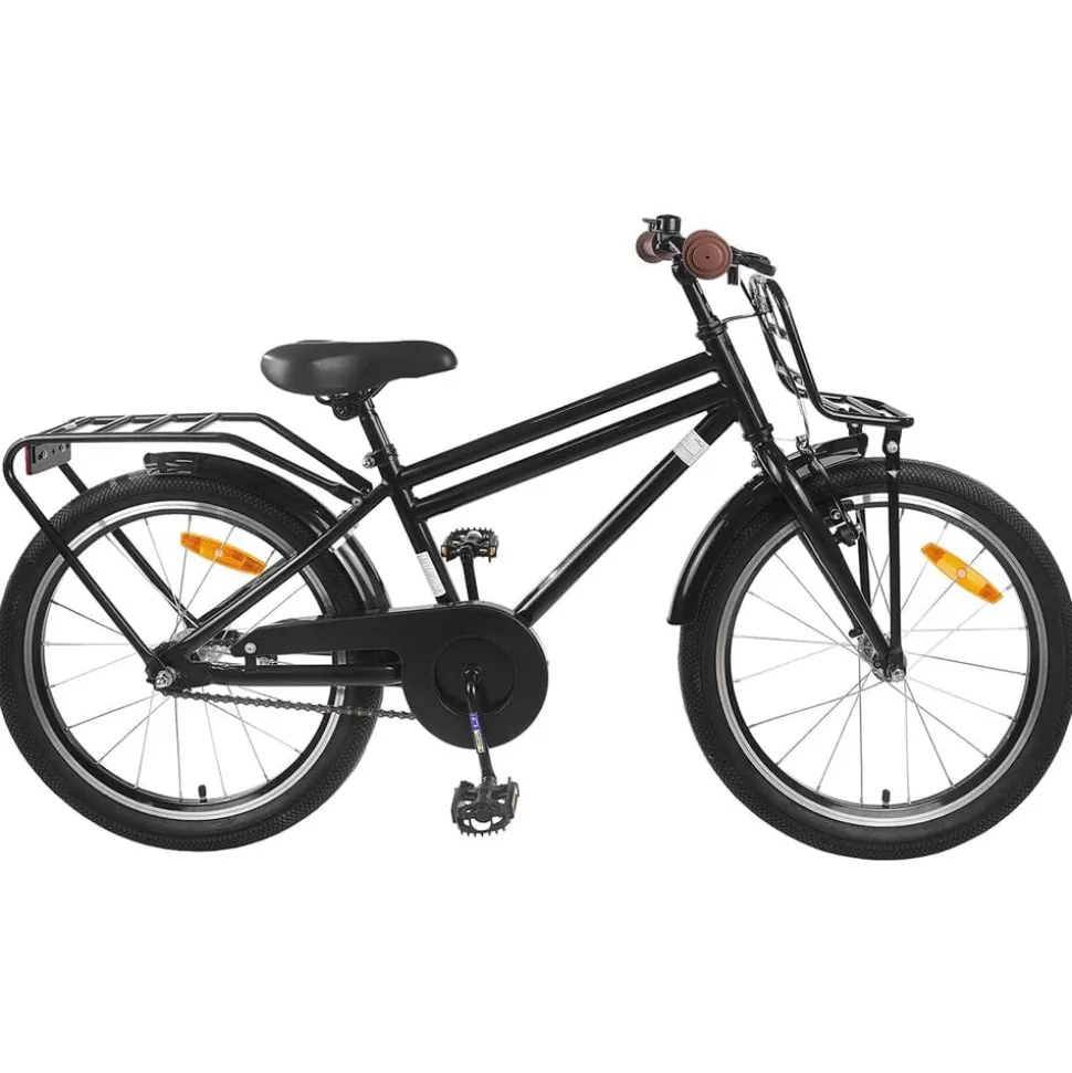 vidaXL Barncykel 18 Tum för 5-7 år gamla Svart