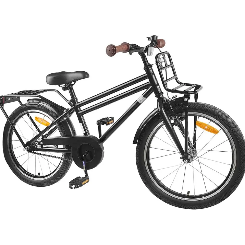 vidaXL Barncykel 18 Tum för 5-7 år gamla Svart