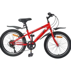 Clearance vidaXL Barncykel 20 Tum 6-Speed för 6-11 år gamla Röd