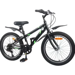 vidaXL Barncykel 20 Tum 6-Speed för 6-11 år gamla Svart