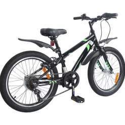 vidaXL Barncykel 20 Tum 6-Speed för 6-11 år gamla Svart