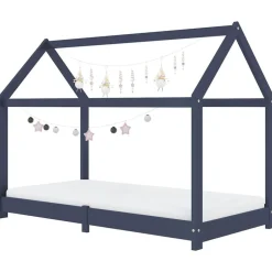 Hot vidaXL Barnsäng massiv furu 70x140 cm Grå