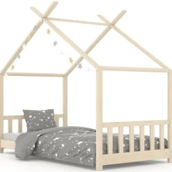 Best vidaXL Barnsäng massiv furu 70x140 cm Brun