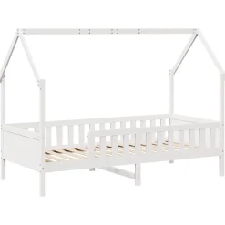 Hot vidaXL Barnsäng med husram 90x200 cm massiv furu Vit