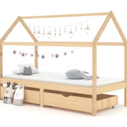 Sale vidaXL Barnsäng med lådor massiv furu 90x200 cm Brun