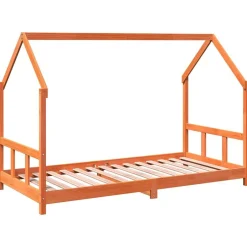 Hot vidaXL Barnsäng vaxad brun 90x190 cm massiv furu Vaxbrun