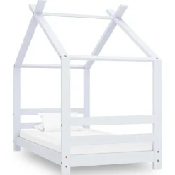 vidaXL Barnsäng vit massiv furu 70x140 cm