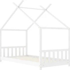 vidaXL Barnsäng vit massiv furu 70x140 cm