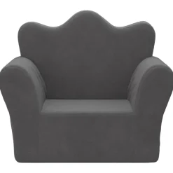 vidaXL Barnsoffa antracit mjuk plysch