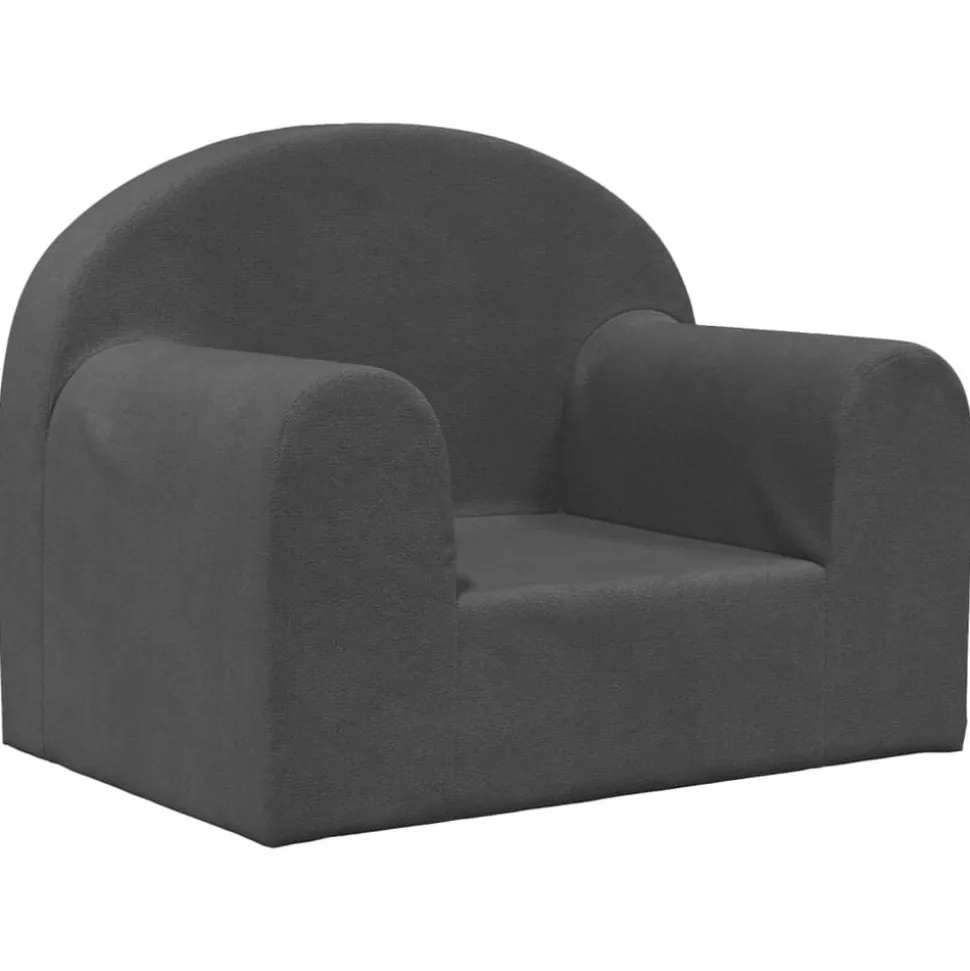 vidaXL Barnsoffa antracit mjuk plysch