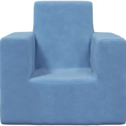vidaXL Barnsoffa blå mjuk plysch