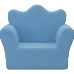 vidaXL Barnsoffa blå mjuk plysch