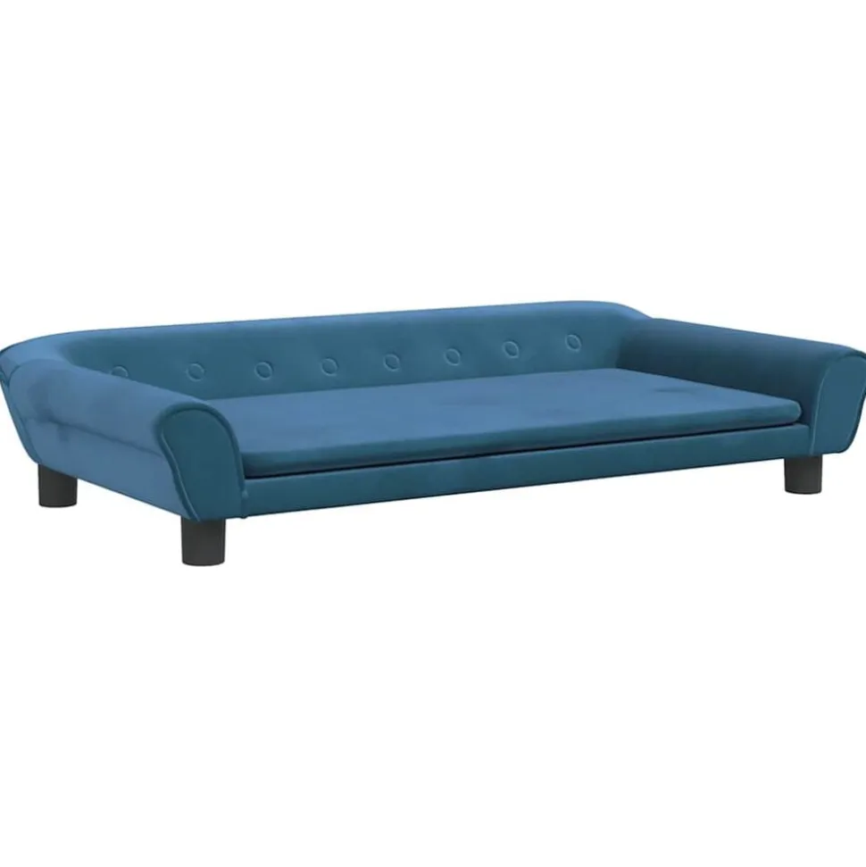 vidaXL Barnsoffa blå 100x50x26 cm sammet