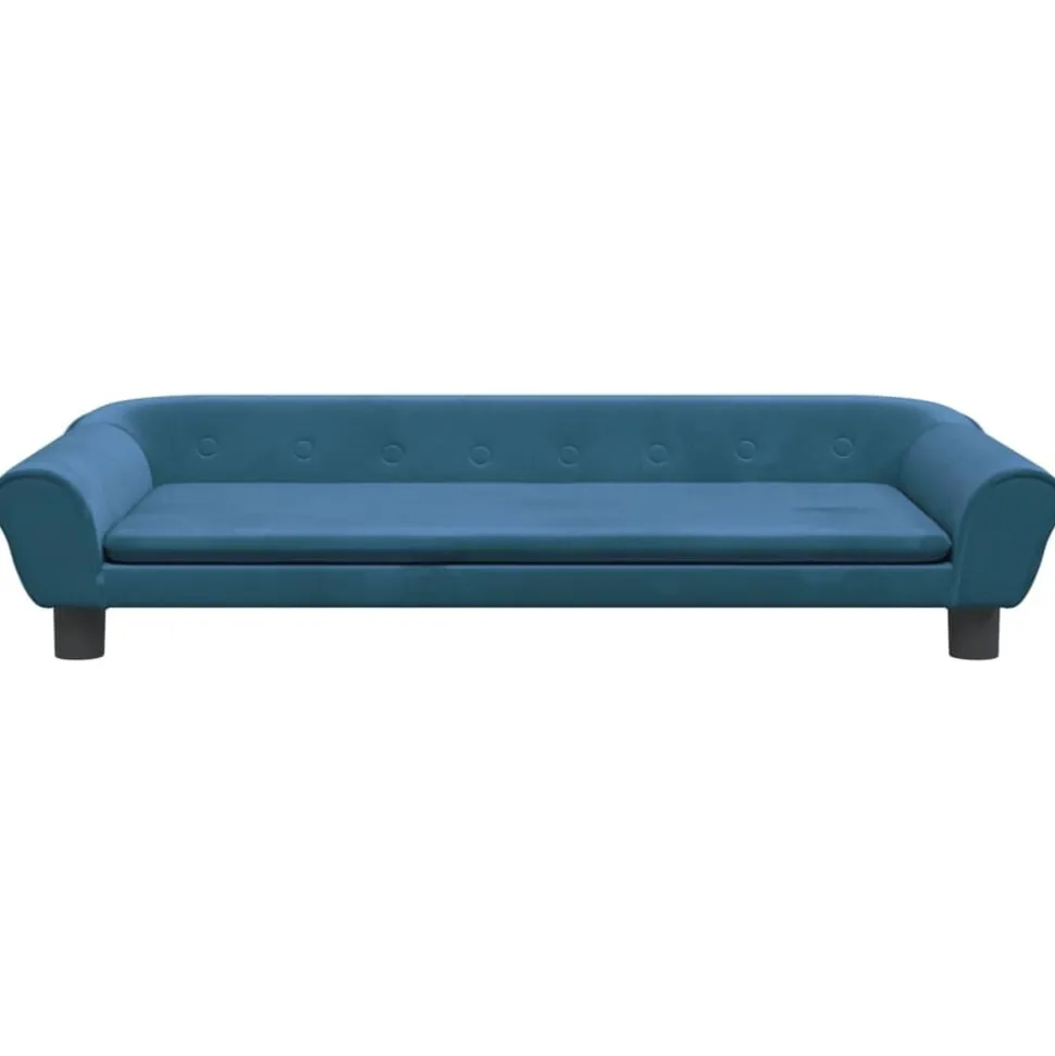 vidaXL Barnsoffa blå 100x50x26 cm sammet