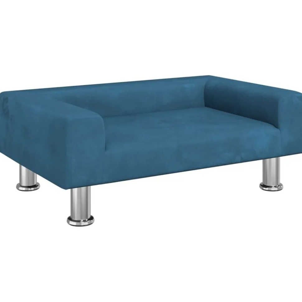 vidaXL Barnsoffa blå 70x45x26,5 cm sammet