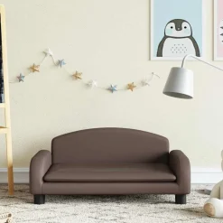 vidaXL Barnsoffa brun 70x45x30 cm konstläder