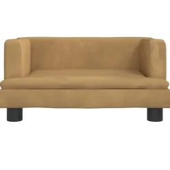 vidaXL Barnsoffa brun 60x40x30 cm sammet