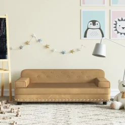 Online vidaXL Barnsoffa 90x53x30 cm sammet Brun