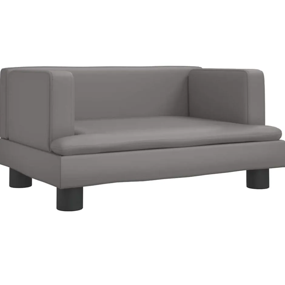 Discount vidaXL Barnsoffa 60x40x30 cm konstläder Grå