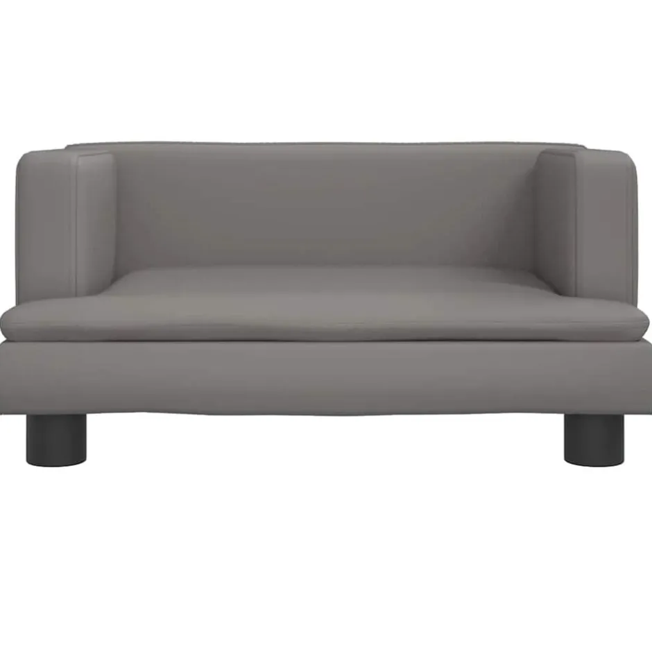 Discount vidaXL Barnsoffa 60x40x30 cm konstläder Grå