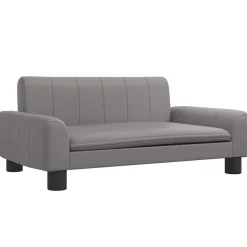 vidaXL Barnsoffa grå 70x45x30 cm konstläder