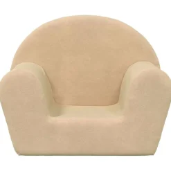 vidaXL Barnsoffa gräddvit mjuk plysch