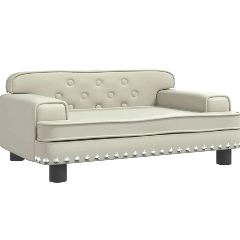 vidaXL Barnsoffa gräddvit 70x45x30 cm konstläder