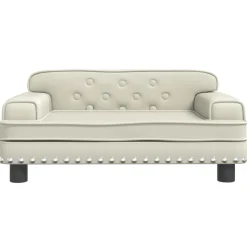 vidaXL Barnsoffa gräddvit 70x45x30 cm konstläder