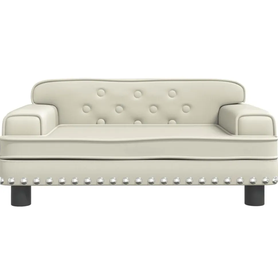 vidaXL Barnsoffa gräddvit 70x45x30 cm konstläder