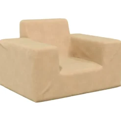 Best vidaXL Barnsoffa gräddvit mjuk plysch Kräm
