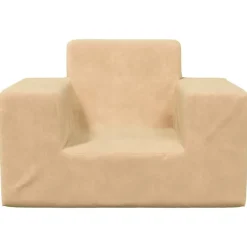 Best vidaXL Barnsoffa gräddvit mjuk plysch Kräm