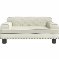 vidaXL Barnsoffa gräddvit 70x45x30 cm sammet Kräm