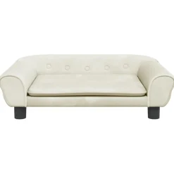 Best vidaXL Barnsoffa gräddvit 70x45x26 cm sammet Kräm