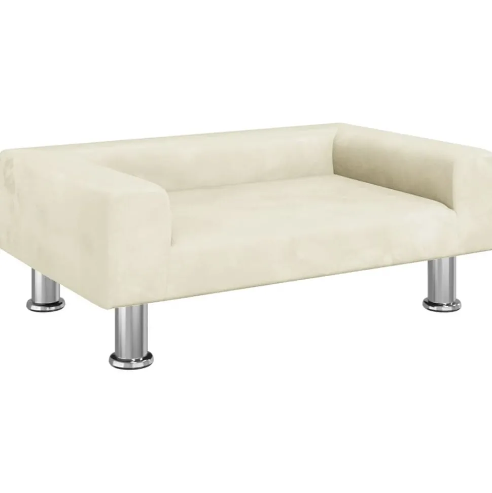 vidaXL Barnsoffa gräddvit 70x45x26,5 cm sammet