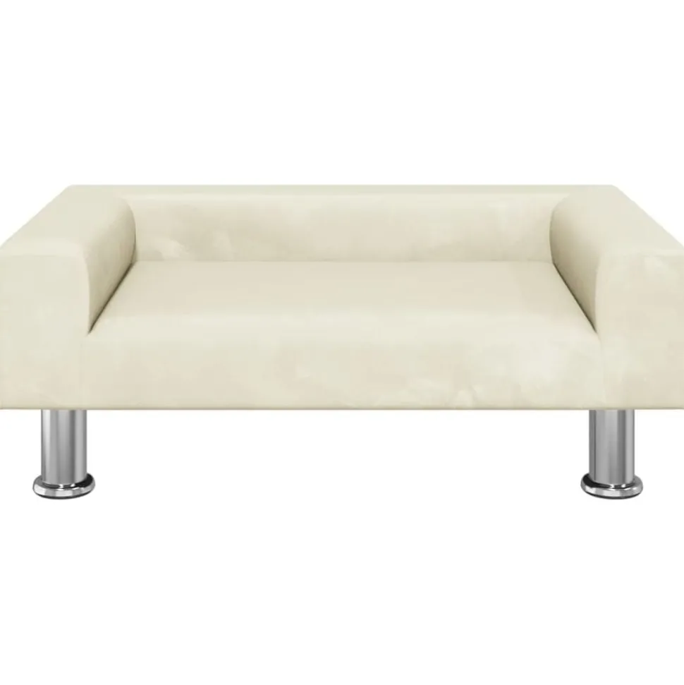 vidaXL Barnsoffa gräddvit 70x45x26,5 cm sammet