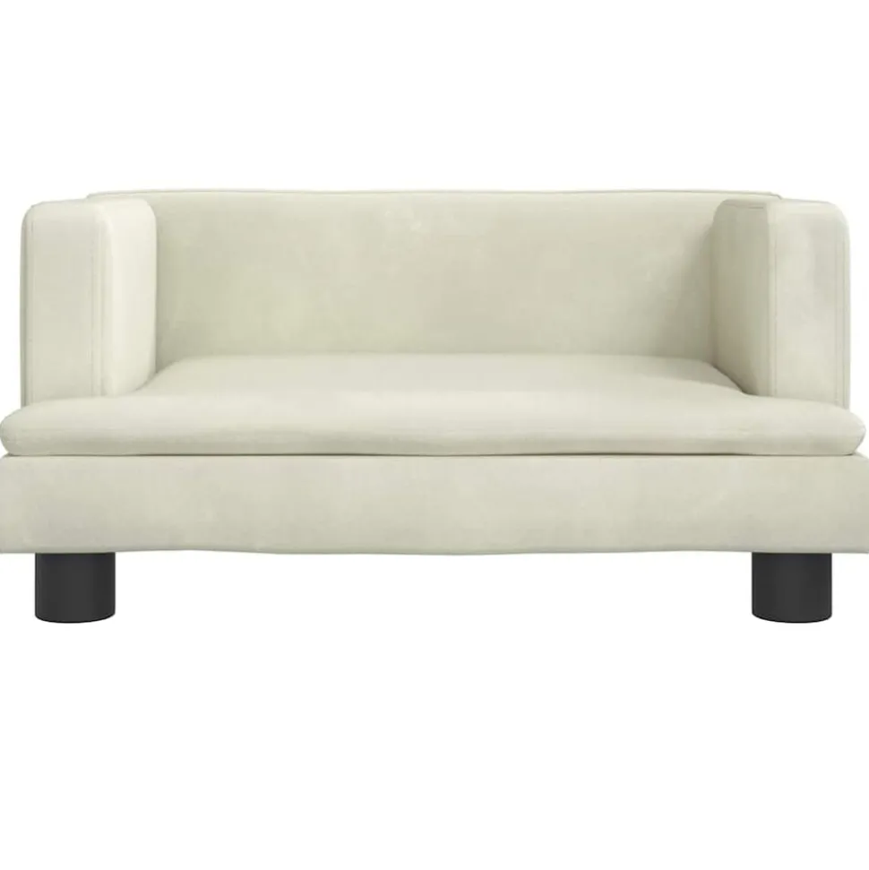 vidaXL Barnsoffa gräddvit 60x40x30 cm sammet
