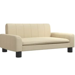 vidaXL Barnsoffa gräddvit 70x45x30 cm tyg Kräm