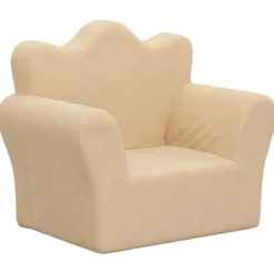 Sale vidaXL Barnsoffa gräddvit mjuk plysch Kräm