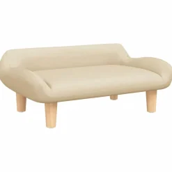 vidaXL Barnsoffa gräddvit 70x40x24 cm tyg
