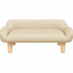 vidaXL Barnsoffa gräddvit 70x40x24 cm tyg