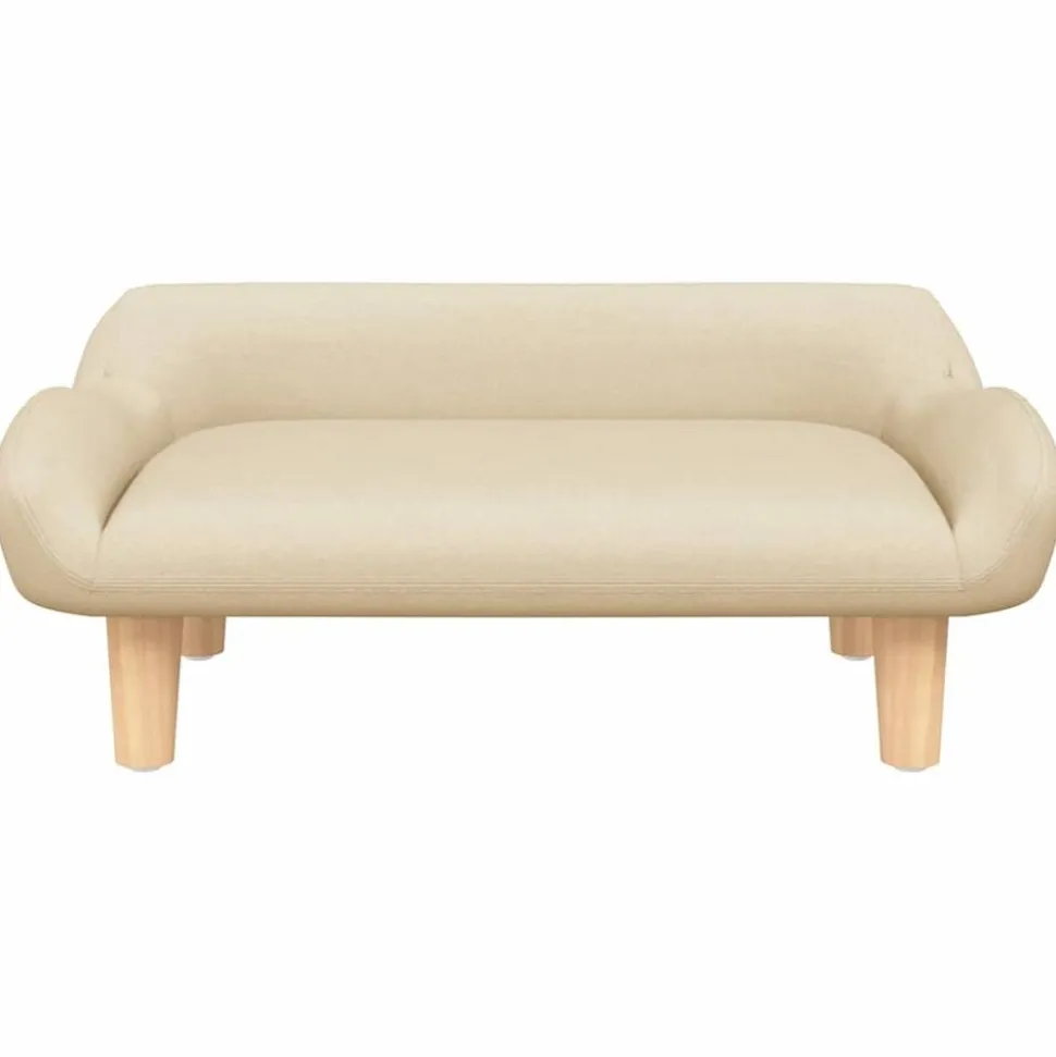 vidaXL Barnsoffa gräddvit 70x40x24 cm tyg