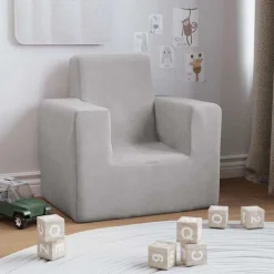 Best vidaXL Barnsoffa mjuk plysch Ljusgrå