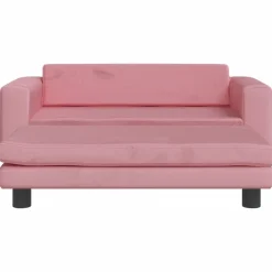 Sale vidaXL Barnsoffa med fotpall 100x50x30 cm sammet Rosa