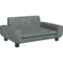 vidaXL Barnsoffa mörkgrå 70x45x33 cm sammet