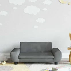 vidaXL Barnsoffa mörkgrå 70x45x33 cm sammet
