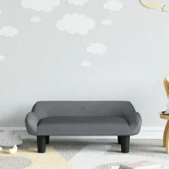 Sale vidaXL Barnsoffa 70x40x24 cm sammet Mörkgrå