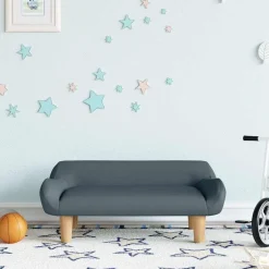 Best vidaXL Barnsoffa 70x40x24 cm tyg Mörkgrå