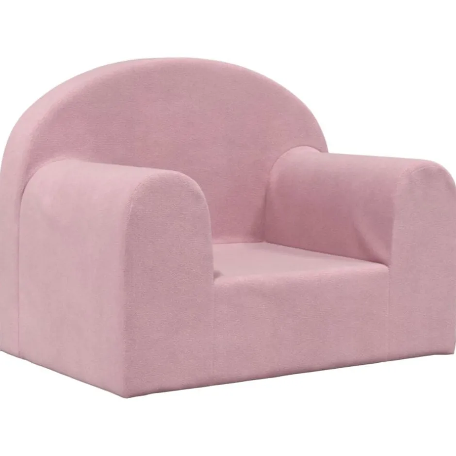 Sale vidaXL Barnsoffa mjuk plysch Rosa